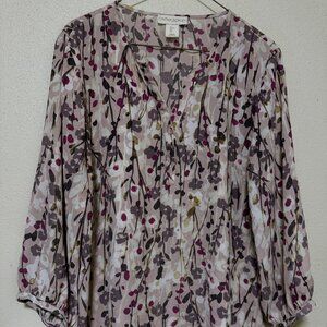 Lightweight Cynthia Rowley blouse, breezy, colorful, size: L